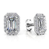 Emerald Cut Diamond Halo Earrings – view 1 of 4