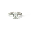 Emerald Cut Diamond Italian Pave Design with Diamonds on Prongs- Choice of.50ct /.80ct/ 1.00ct or 1.20ct - Hidden Halo