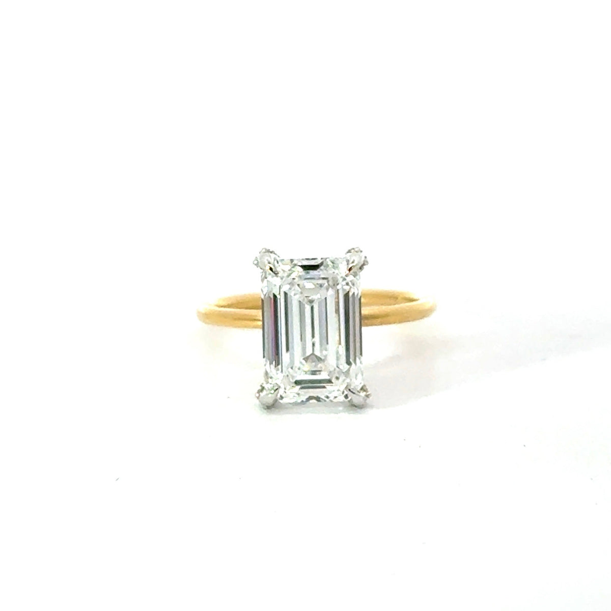 Emerald Cut Lab Diamond - Diamond Encrusted Prongs - Available in 1.00ct - 7.00ct - Lab Engagement Ring