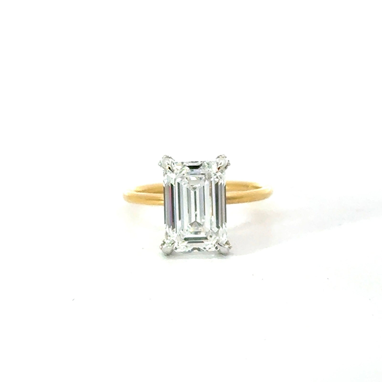 Emerald Cut Lab Diamond - Diamond Encrusted Prongs - Available in 1.00ct - 7.00ct - Lab Engagement Ring