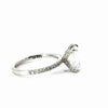 Emerald lab diamond engagement ring, diamond encrusted prongs – view 2 of 3