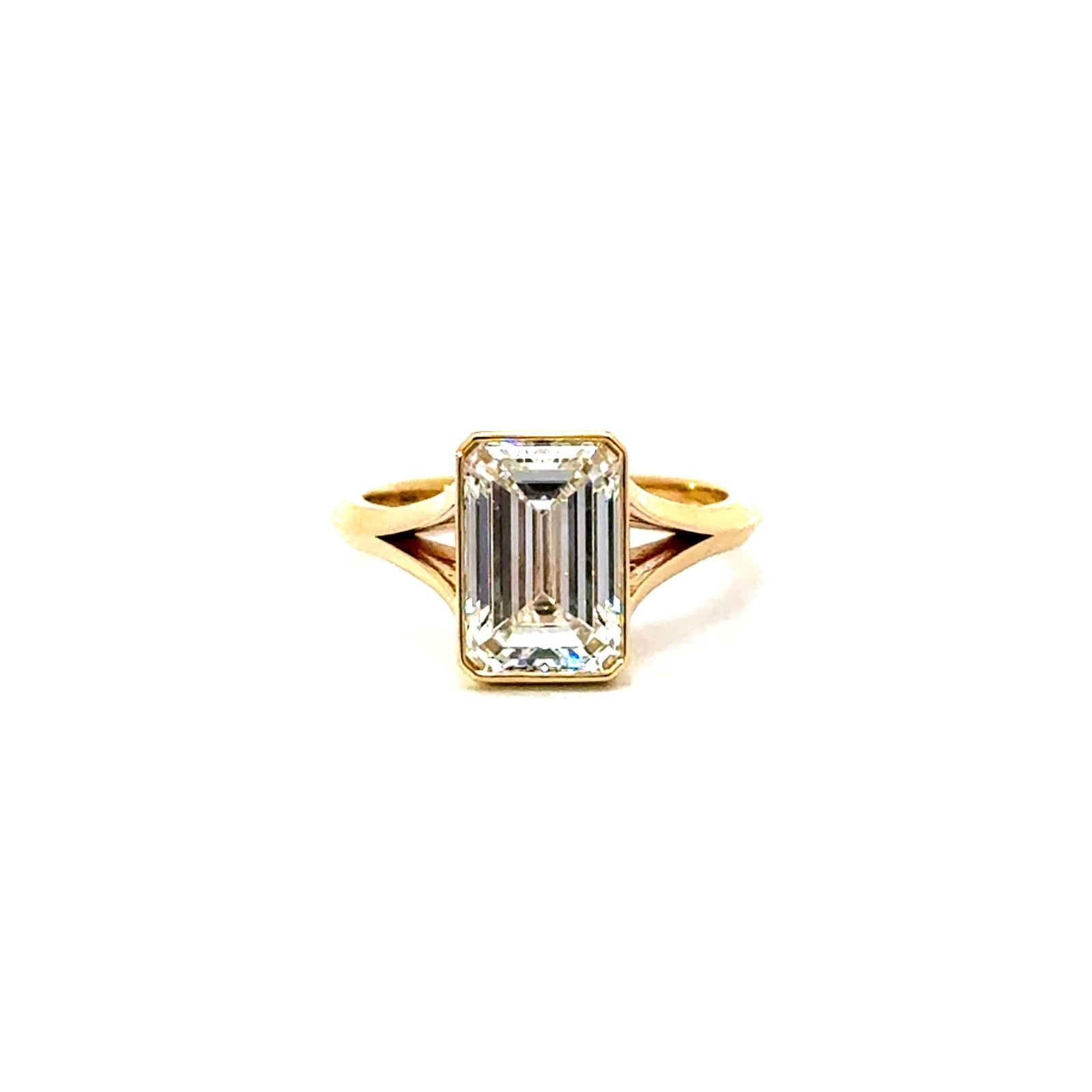 Emerald Cut Lab Diamond - Split Shank - Available in 1.00ct - 7.00ct - Lab Engagement Ring