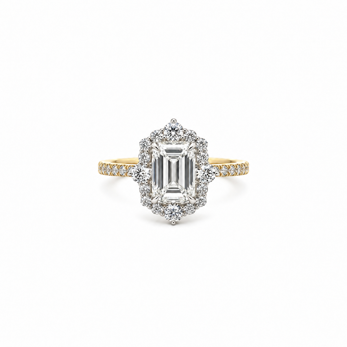 Emerald Cut Lab Diamond - Vintage Inspired Halo Design- Available in 1.00ct - 7.00ct - Halo Lab Diamonds