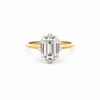 Emerald natural diamond engagement ring, 1.50mm knife edge design – view 1 of 3