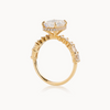 Emerald natural diamond engagement ring, multi shape design with reverse halo – view 5 of 5