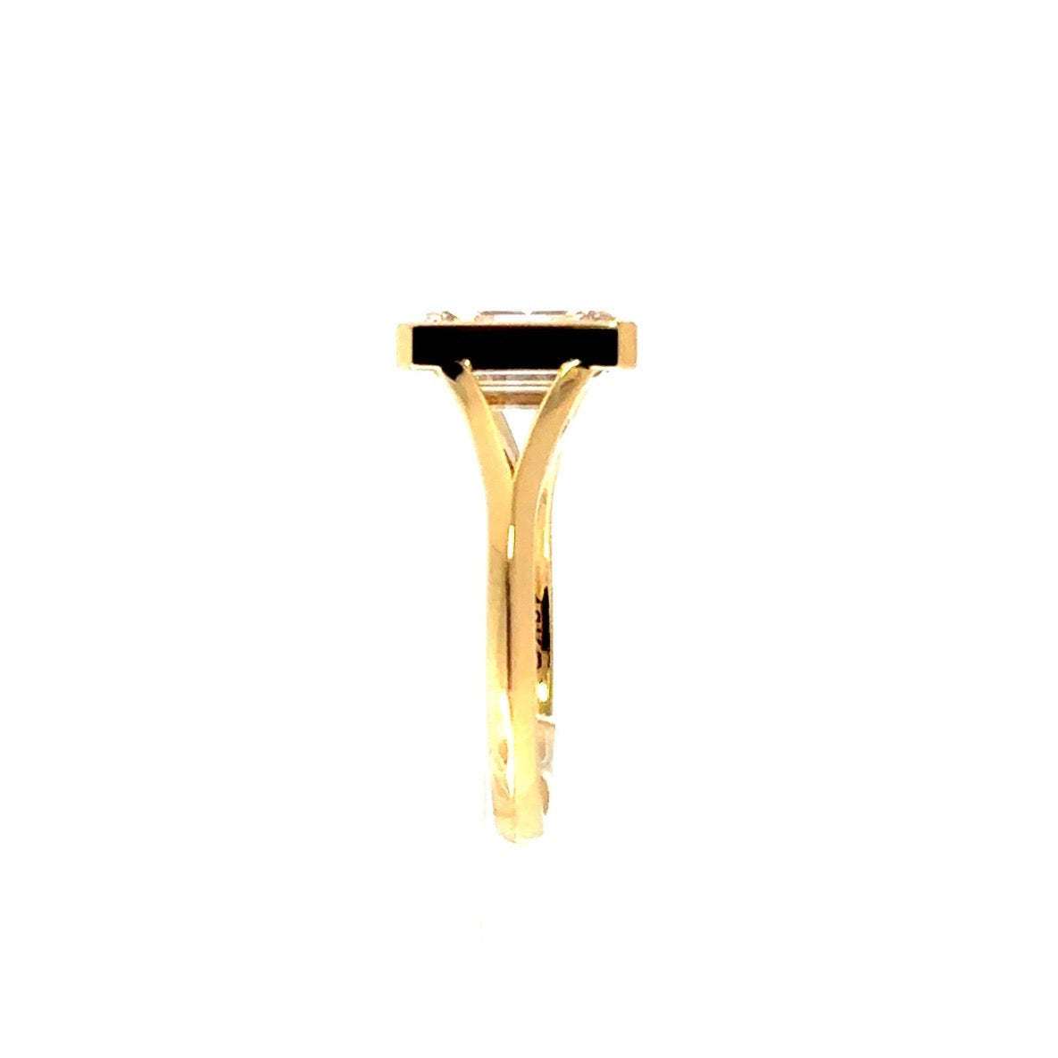 Emerald natural diamond engagement ring, split shank – view 3 of 3