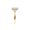 Emerald Cut - Reverse Halo Design with 1.50MM Plain Tube Shank-Choice of.50ct /.80ct / 1.00ct or 1.20ct Centre Diamond