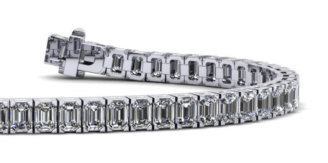 Emerald Cut Tennis Bracelets -Lab Diamonds - Choice of White Gold or Yellow Gold- 8.00ct to 15.00ct Total Weight - Lab