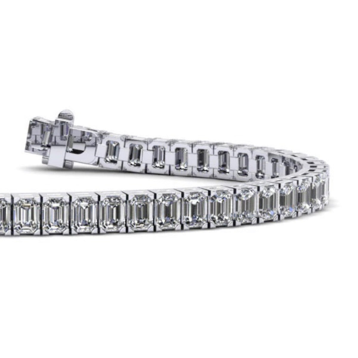 Emerald Cut Tennis Bracelets -Lab Diamonds - Choice of White Gold or Yellow Gold- 8.00ct to 15.00ct Total Weight - Lab