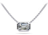 Evening Emerald Diamond Pendant- Choice of Natural or Lab Diamonds -.40ct to 1.00ct - Lab Natural Necklace