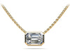 Evening Emerald Diamond Pendant- Choice of Natural or Lab Diamonds -.40ct to 1.00ct - Lab Natural Necklace
