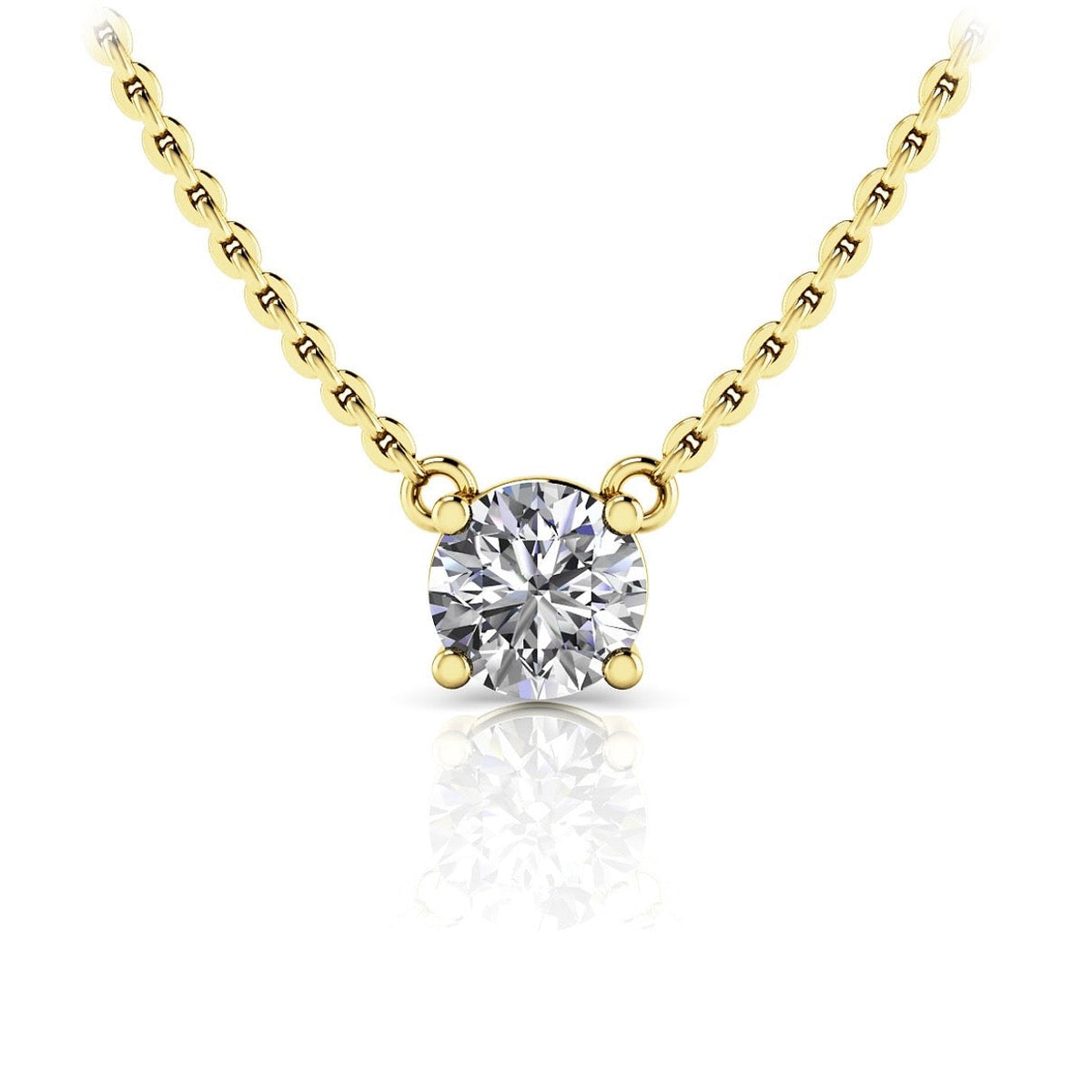 Floating Diamond Solitaire Pendant - Available in.25ct to 2.00ct - Lab Natural Necklace