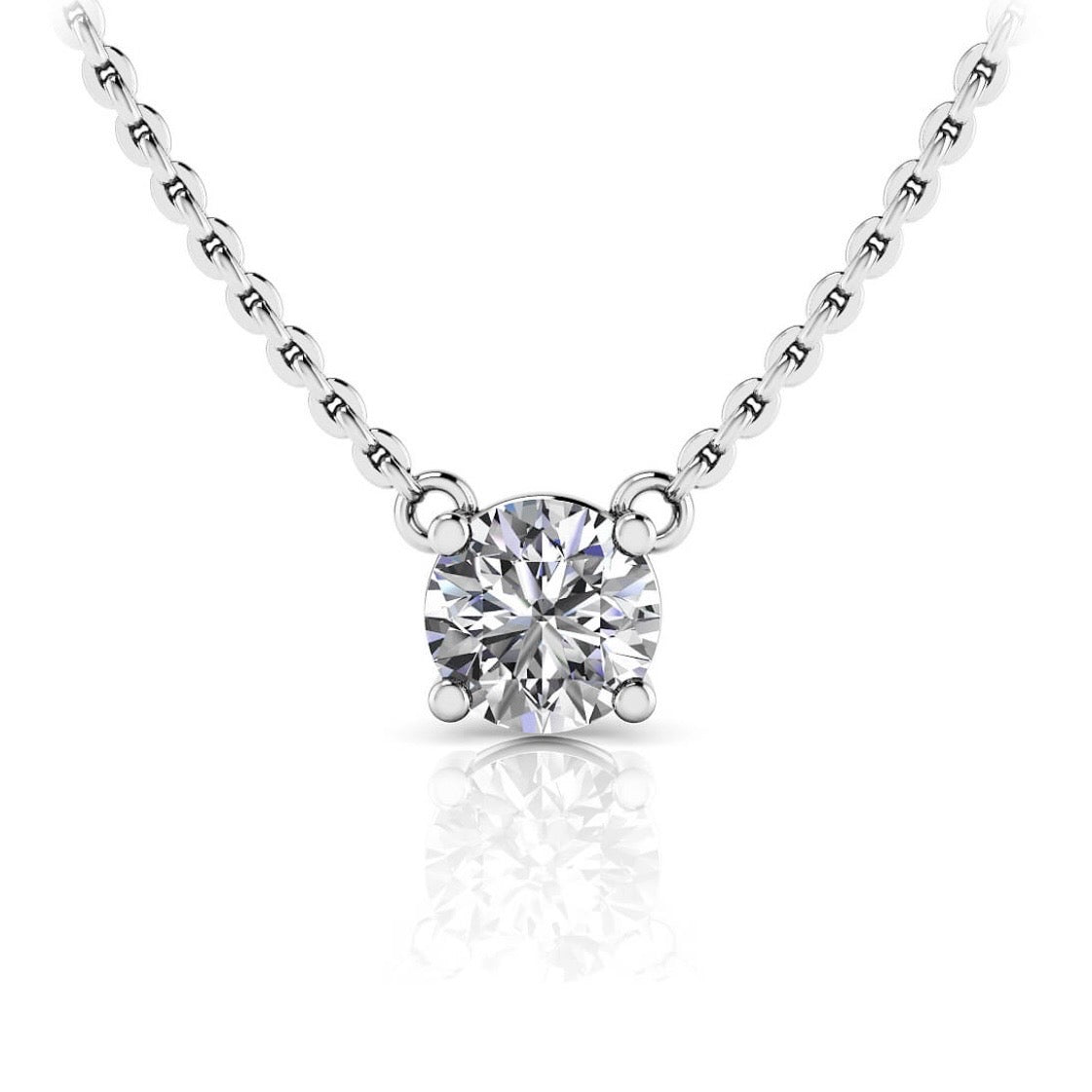 Floating Diamond Solitaire Pendant - Available in.25ct to 2.00ct - Lab Natural Necklace