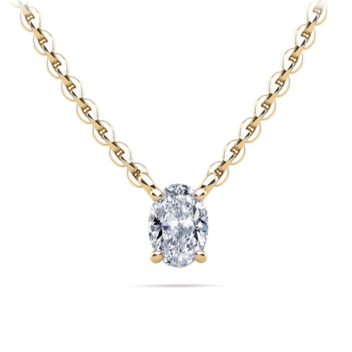 Floating Oval Cut Pendant - Available in.25- 2.00ct - Lab / Natural Necklace
