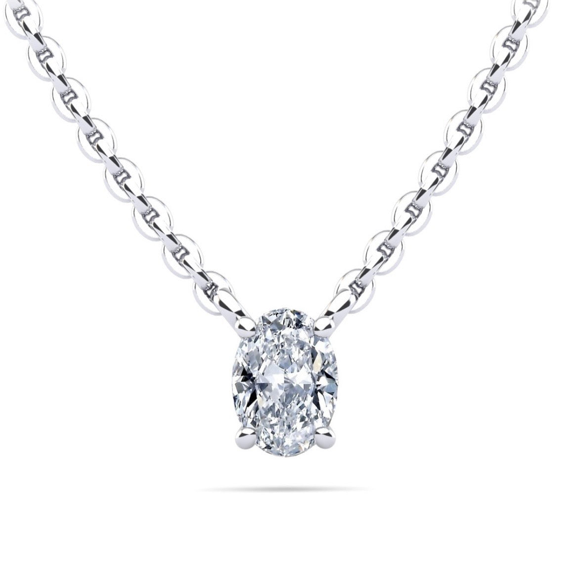Floating Oval Cut Pendant - Available in.25- 2.00ct - Lab / Natural Necklace