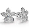 Flower Design Diamond Stud Earrings with Center Diamond-.63ct Total Weight - Lab Diamond Stud Earrings