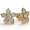 Flower Design Diamond Stud Earrings with Center Diamond-.63ct Total Weight - Lab Diamond Stud Earrings