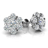 Flower Shape Diamond Cluster Stud Earrings – view 1 of 2