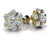 Flower Shape Diamond Cluster Stud Earrings – view 2 of 2