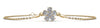 Flower shaped diamond adjustable bracelet in 14KT gold, six round diamonds – view 3 of 3