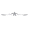 Flower shaped diamond adjustable bracelet in 14KT gold, six round diamonds – view 1 of 3