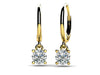 Four-prong round diamond drop earrings with leverbacks in 14KT gold – view 3 of 3