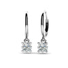 Four-prong round diamond drop earrings with leverbacks in 14KT gold – view 1 of 3