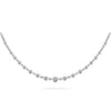Graduated Diamond And Chain Link Necklace- Choice of 4.05ct to 6.18ct TW - Lab Diamonds - Lab Diamond Necklace