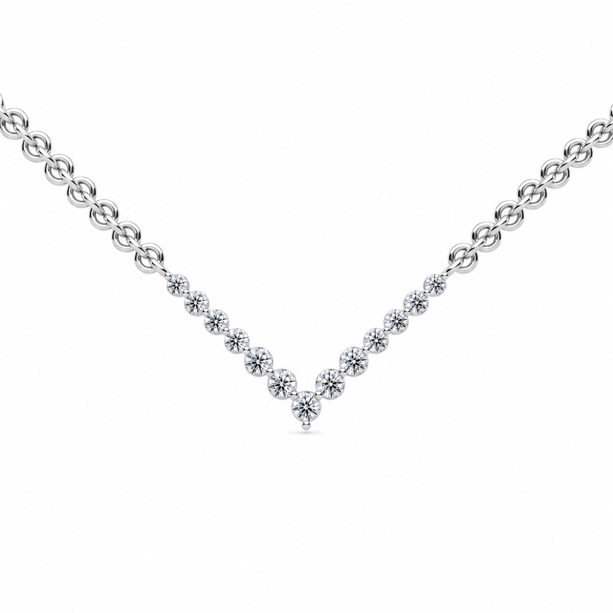 Graduated V-Neck Diamond Necklace – view 1 of 2