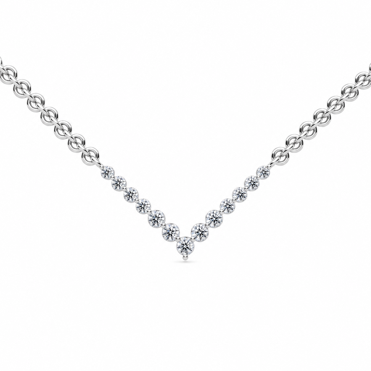 Graduated V-Neck Diamond Necklace – view 1 of 2