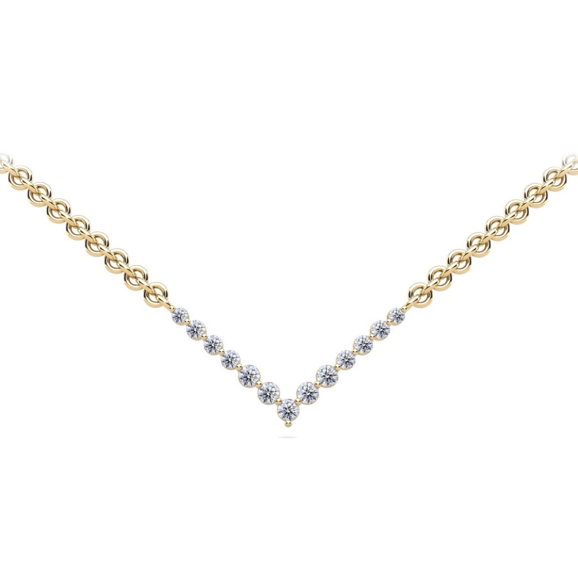 Graduated V-Neck Diamond Necklace – view 2 of 2