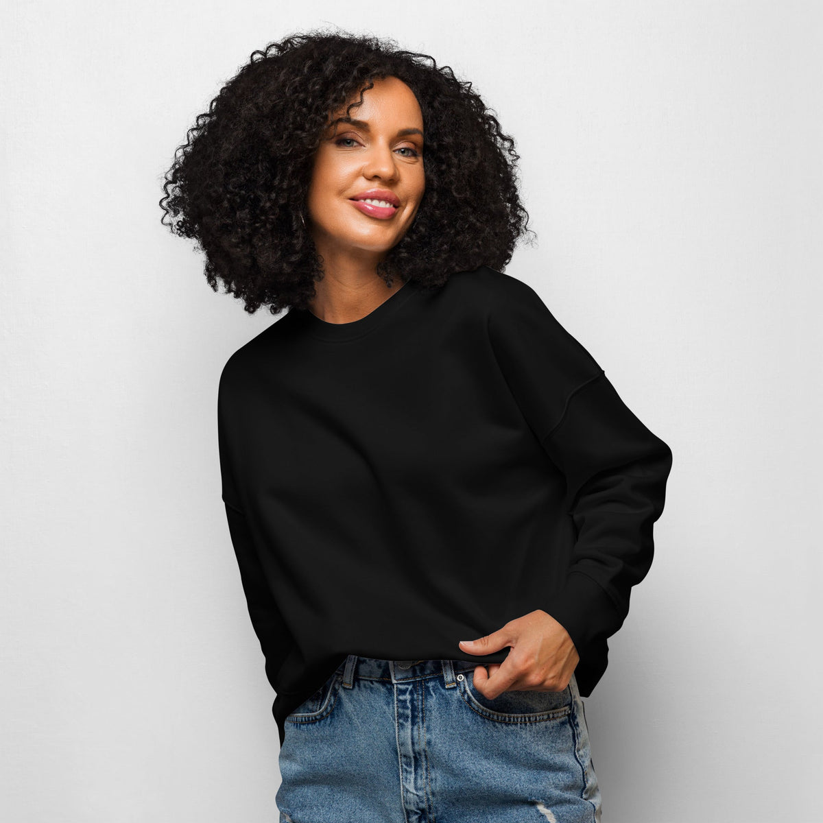 "hard launch" Women’s organic crew neck sweatshirt – view 5 of 5
