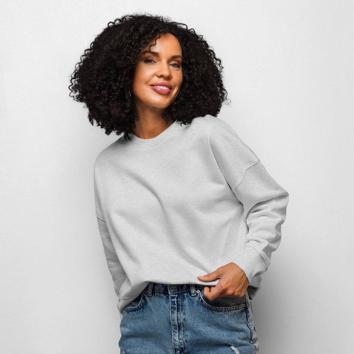 "hard launch" Women’s organic crew neck sweatshirt – view 9 of 10