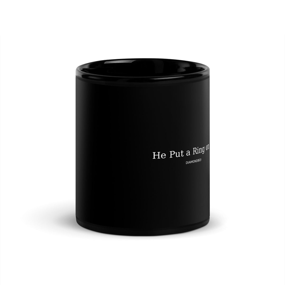 "He Put A Ring On It" Black Glossy Mug – view 9 of 12