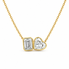 Heart and Emerald Trois Et Moi Necklace | 2.00ct TW - Lab Diamond Necklace