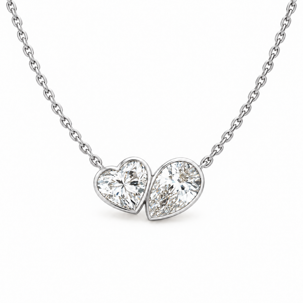 Heart and Pear Trois Et Moi Necklace | 2.00ct TW - Lab Diamond Necklace