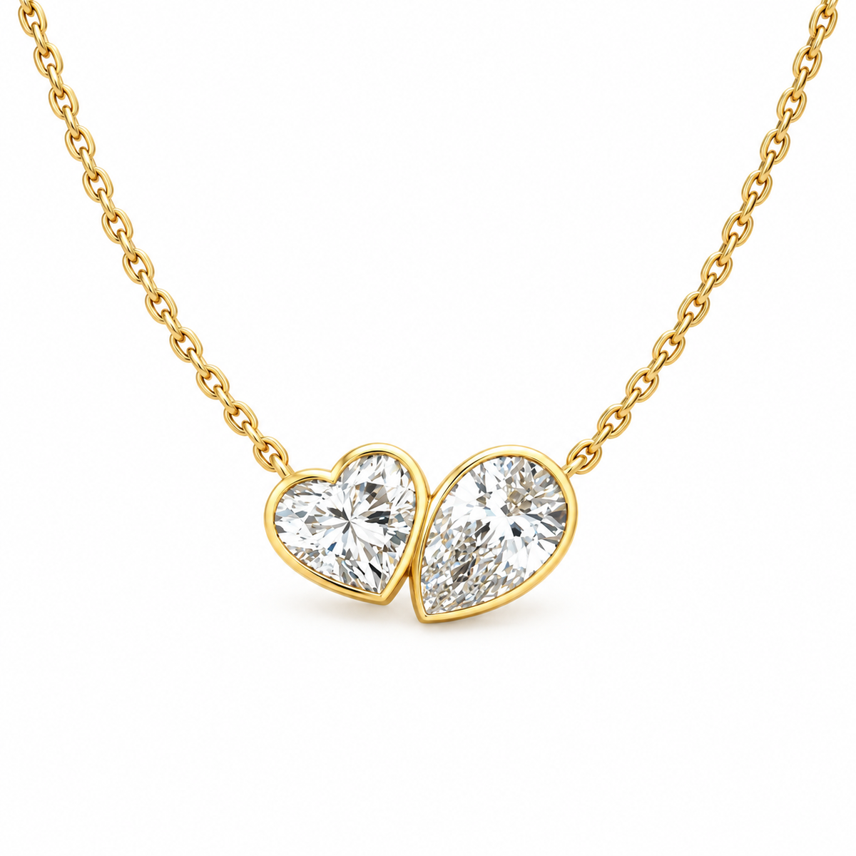 Heart and Pear Trois Et Moi Necklace | 2.00ct TW - Lab Diamond Necklace