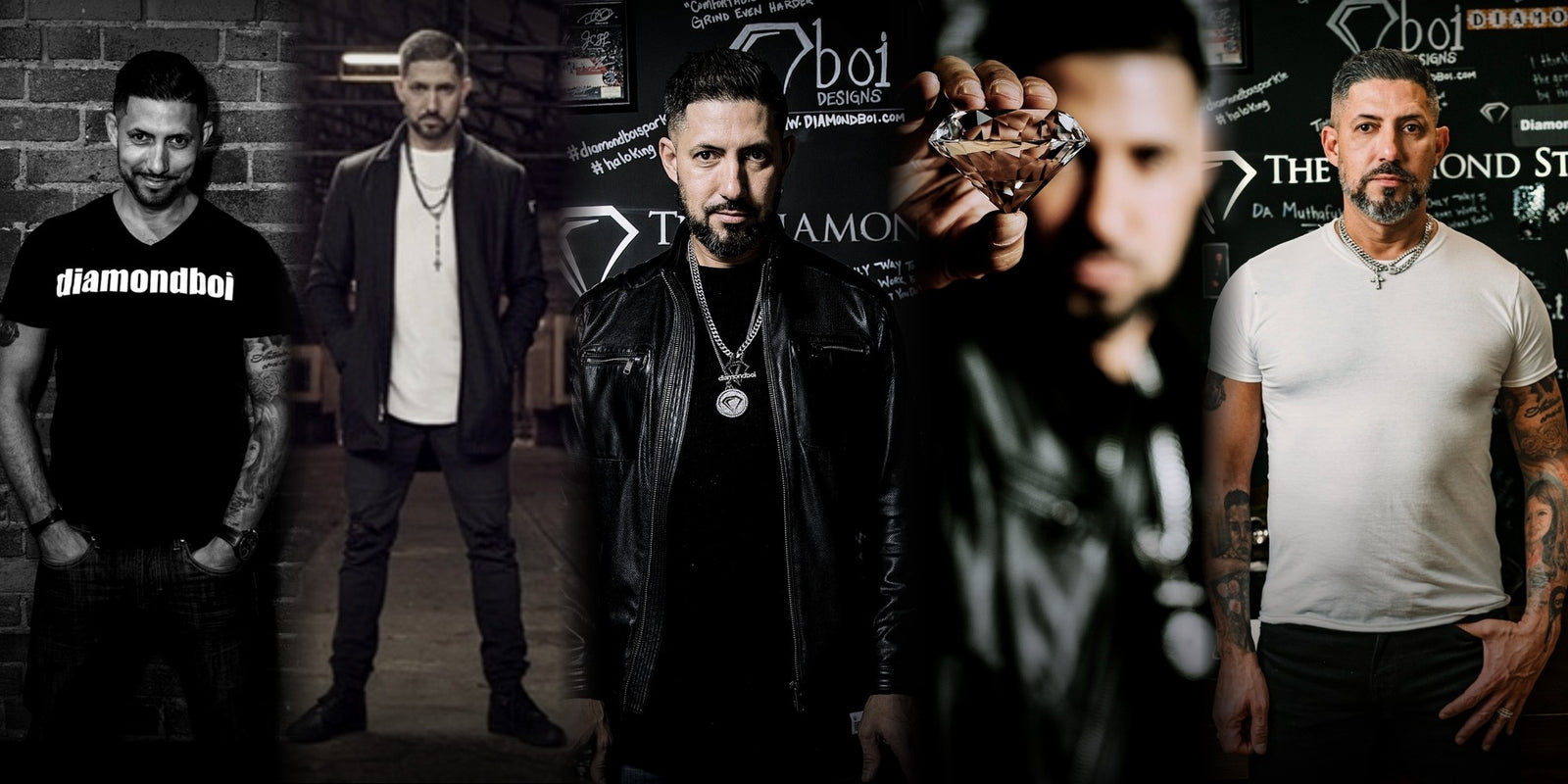 The evolution of diamondboi: five portraits of founder Nuno Rocha from the first diamondboi tee to The Diamond Studio today