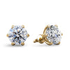 Lab Diamond 6-Prong Stud Earrings - Choice of White Gold or Yellow Gold-.50ct to 2.00ct Total Weight - Lab Diamond Stud