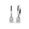 Lab Diamond Classic Four Prong Diamond Drop Earrings- Choice of White Gold or Yellow Gold -.24ct to 2.00ct Total Weight