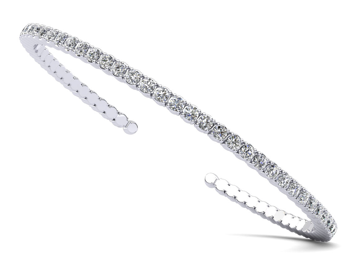 Lab Diamond Flexi-Bangle - Choice of 1.45ct to 6.24ct Total Weight - Choice of White Gold or Yellow Gold - Lab Diamond