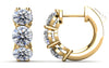 Lab Diamond Hoop Earrings - Choice of White or Yellow Gold -.96ct to 3.00ct Total Weight - Lab Hoop Earrings