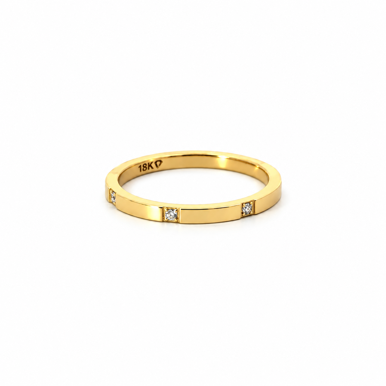 Ladies 2-4MM Spaced Out Diamond Cigar Band – view 1 of 3