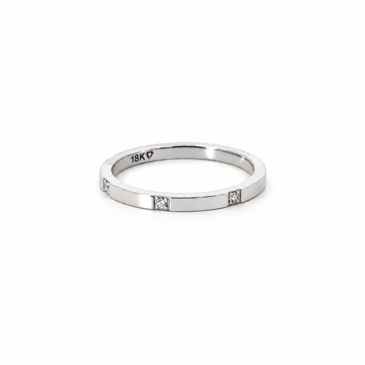 Ladies 2-4MM Spaced Out Diamond Cigar Band – view 2 of 3