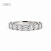 Ladies alternating oval and emerald cut prong wedding band, 1.10ct TW – view 1 of 3
