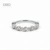 Ladies alternating pear and round bezel wedding band, .47ct TW – view 3 of 3