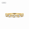 Ladies alternating pear and round bezel wedding band, .47ct TW – view 1 of 3