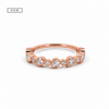 Ladies alternating pear and round bezel wedding band, .47ct TW – view 2 of 3