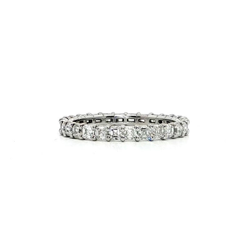 Ladies Asscher Diamond Eternity Band - Ladies Wedding Bands