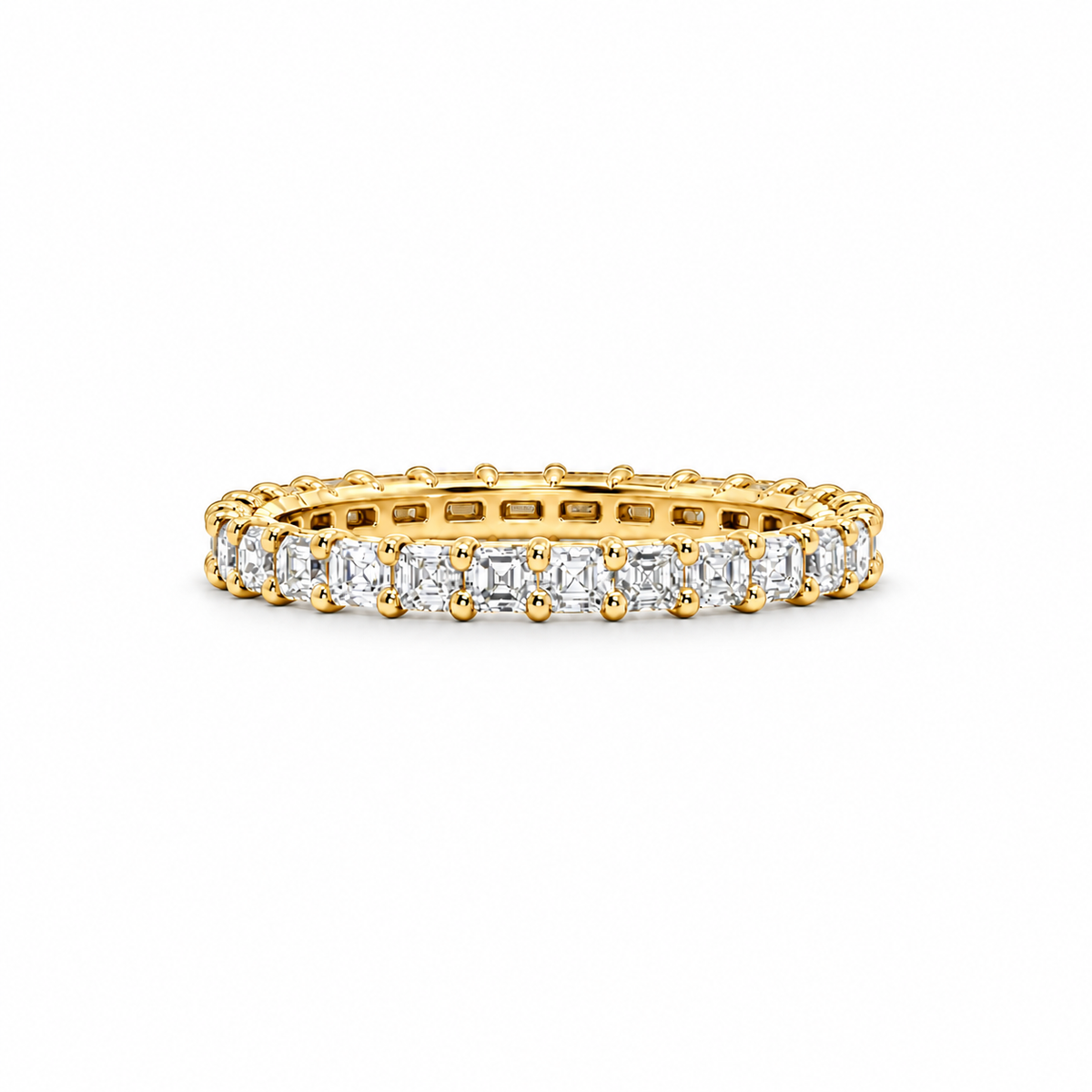 Ladies Asscher Diamond Eternity Band - Ladies Wedding Bands